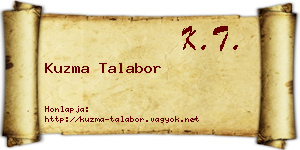 Kuzma Talabor névjegykártya