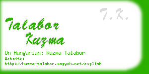 talabor kuzma business card